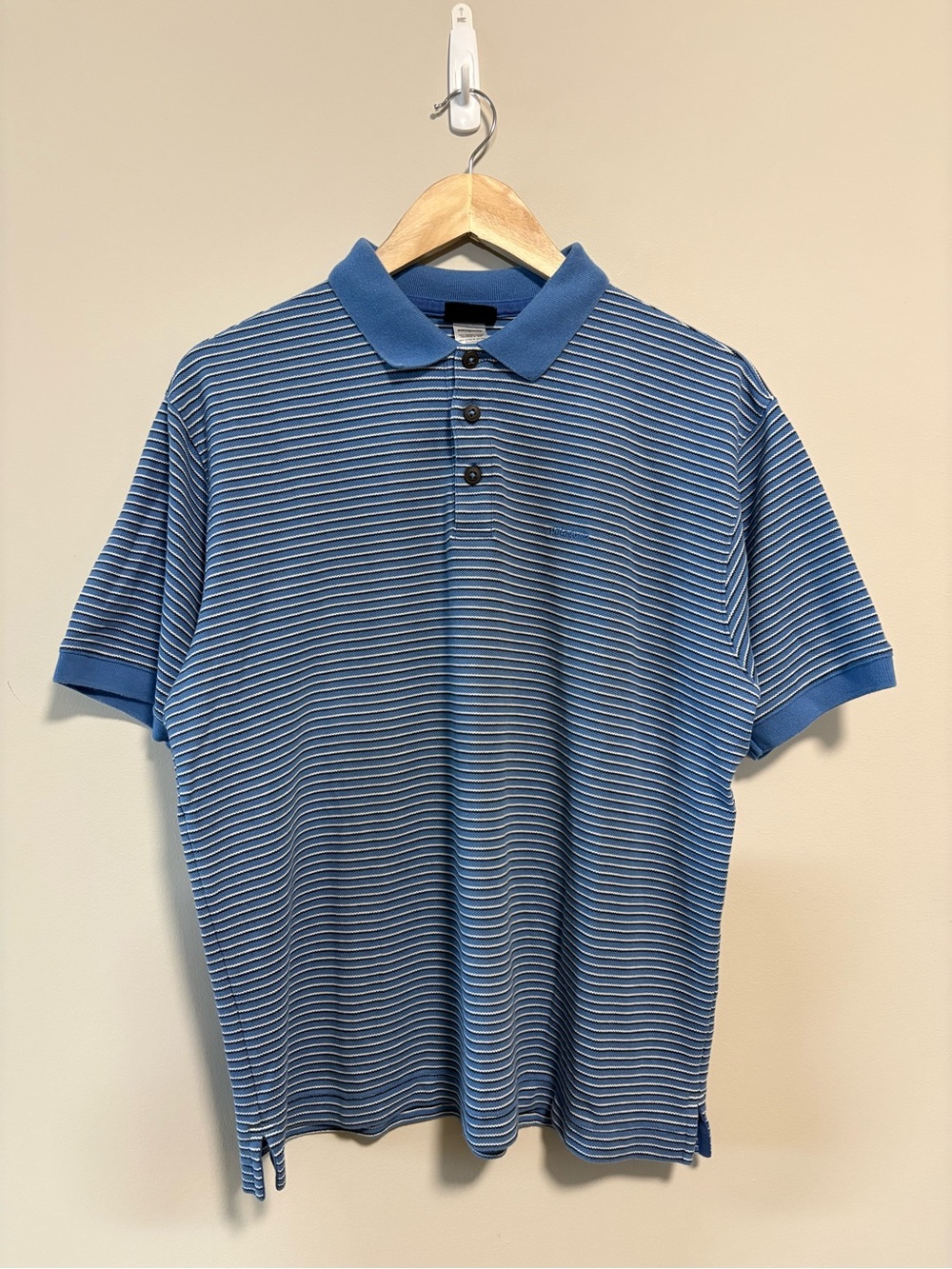 Patagonia Organic Cotton Striped Polo Shirt Blue White Men’s Medium
